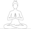 © Mostakim72 - Woman sitting in lotus pose yoga. Continuous one line drawing