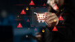 © InfiniteFlow - A security alert concept for e-commerce. This warning signifies a risk in an online shopping transaction, potential payment fraud, or a cybersecurity threat to the user. Fermion