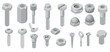 © Bukev - Screw bolt icons set isometric style