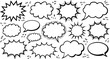 © nitthi - Comic Speech Bubble Vector Set, Hand-Drawn Pop Art Dialogue Balloons and Cartoon Cloud Frames