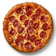 © nsit0108 - Overhead view of a whole pepperoni pizza, featuring crispy crust, melted cheese, and savory pepperoni slices