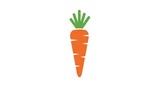 Illustration of fresh orange carrot with green leaves on white