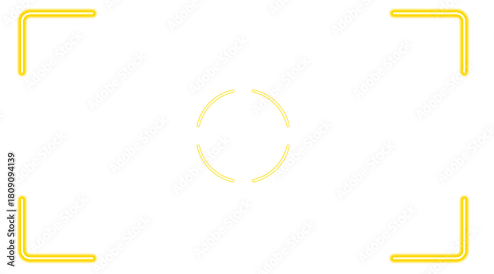 Rectangle Camera View Camera Viewfinder. The neon rectangular frame of the camera sight is ...