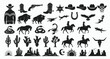 © Sakib - Collection of western cowboy and desert silhouette icons and graphics
