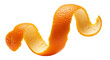 © Parvin - Orange peel isolated on transparent background, a spiral of citrus fruit rind on white