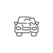 © Kayas sulthoni - Broken Car Icon Outline Design for Accident, Damage, and Insurance Concepts