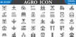 © husnutShumon - Agro  icon set with editable line icon isolated on white background