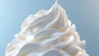 © Chaikit - White whipped cream, soft peaks, airy texture, blue background, gradient lighting, 3d vector illustration, realistic render, product shot, isolated, smooth, elegant, simple