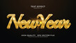 © D vector - Happy new year editable text effect, gold 3d text style effect