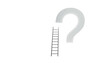 © Wahyu - A ladder reaching towards an unfinished question mark on black background