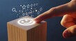 © ABDOU BERRI - Customer experience and service interaction – finger activating smiley cube with star ratings