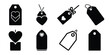 © ganesh106 - valentine gift tag Valentine's Day icon set silhouette style and isolated on white background Vector illustration