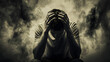 © JoanVtGarcia - Hombre con angustia emocional rodeado de sombras como concepto de enfermedad mental