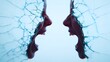© Tanakrit - Two distorted faces scream at each other, surrounded by cracks, symbolizing conflict and emotional turmoil.