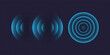 © Dul - Sound wave. Signal concentric circle. Round light effect. Wifi range. Radio station signal. Water ripple with circle waves. A place or a painful point. Radar screen. Vector effect.
