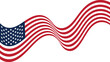 © VectorCraze - Wavy American flag illustration with flowing red, white, and blue design – patriotic symbol of freedom, unity, and national pride