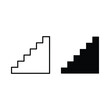 © Pixel Loft - Outline and solid staircase icons for ascent and progress