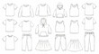 © Meii - Collection of Childrens Clothing Line Art Illustrations.