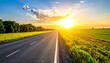 © garou - Sunny road through field