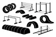 © kalsoam - An assortment of outdoor obstacle course equipment for training and recreation.