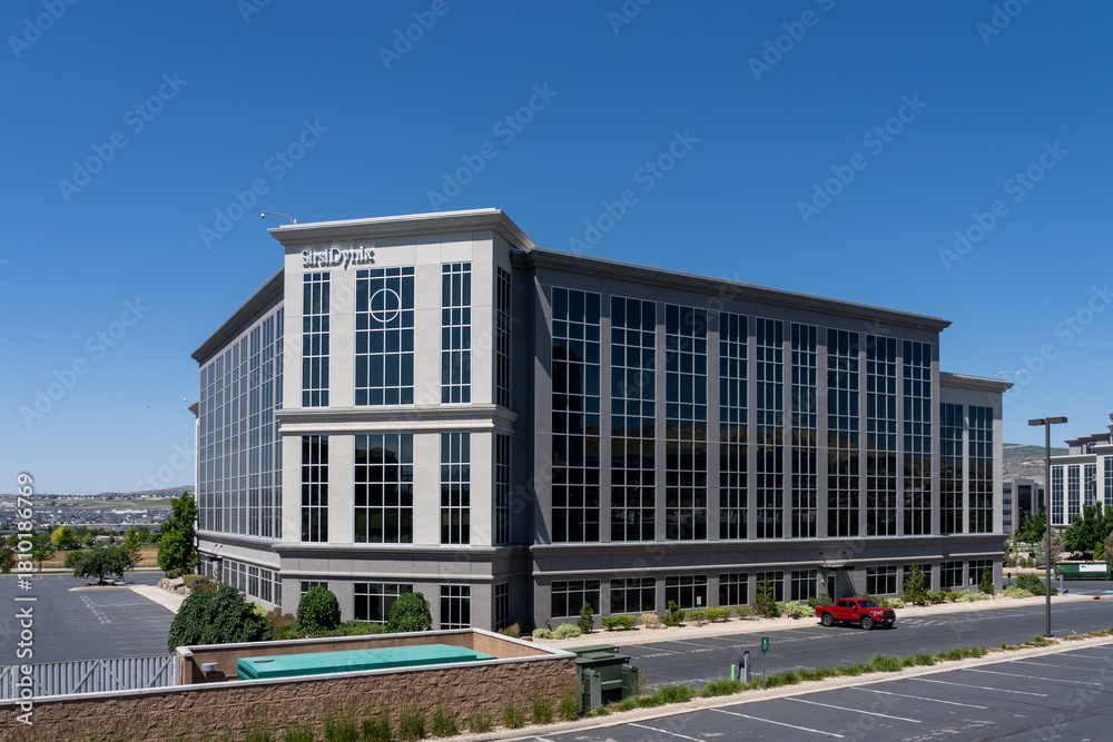 Lehi Library Lehi, Utah, USA - June 25, 2023: SirsiDynix headquarters in Lehi, Utah ...