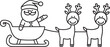 © Tatiana - hand drawn doodled line art funny cute drawing of Santa Claus and reindeer