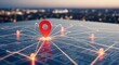 © Alice Y - Night cityscape with navigation pin on map overlay, suggesting urban tech and transport.