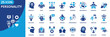 © Uniconlabs - personality icon set collection in solid glyph dual color style. pack contain charisma, confidence, kindness, honesty, courage, patience, creativity, adaptability, humor, optimism icon