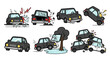 © Debby - Vector Car Accident Illustrations Set