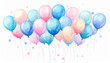 © HOT PLACE - Playful Watercolor Balloon Doodles for Party Greeting Card