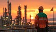 © MheeP - The Petrobras company flag stands proudly amid the sunset, reflecting the intersection of labor and nature.
