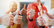 © DavidsPrime/peopleimages.com - Business people, team and hands with thumbs up for company success or agreement in office. Group, employees or colleagues with like emoji, yes sign or OK for feedback, achievement or solidarity