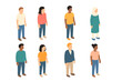 © icon_art - Isometric diverse group of people standing in casual clothing
