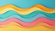© Vadym - Layered colorful waves form abstract summer backdrop. Fluid shapes in pastel tones create graphic design elements. Clean background with soft curves for copy space.