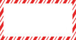 © Volodymyr - Candy cane christmas frame with blank space. Christmas border frame. Merry Christmas Candy cane rectangle frame card elements decoration. New Year picture frame ribbon. Xmas striped border
