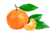 © Dan - mandarin orange with leaves isolated on transparent background.