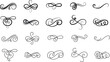 © WaQar - Elegant vintage calligraphic swirl set, ornate decorative flourish collection, classic filigree ornament group, swirl, curl, divider, scroll, border element, black line art design vector illustration