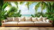 © afif - Tropical beach view from a patio sofa. Relaxation, vacation, getaway, paradise, serenity
