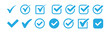 © Mukti - Set of blue check mark icons approval sign checkbox ok yes complete concept