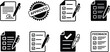 © MSTHUSNEWARA - Checklist and Document Icons with Pen and Approved Stamp untitled illustration