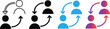 © MDneamul - Replace Person Icons. Personnel Exchange Symbols. Reciprocal arrow people icon sign. User staff rotation icon set. Two people exchanging information on Transparent Background.