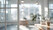 © CYBERPINK - Modern office space with large windows that offer a view of the city. the room is bright and airy, with natural light coming in from the large windows.