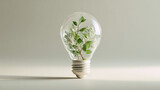 Ekologiczna żarówka na minimalistycznym tle