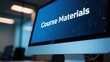 © adobe - Computer screen displaying course materials in a modern office environment with soft lighting