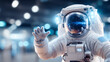 © venusvi - An astronaut explores the cosmos, showcasing the wonders of space and technology in a futuristic setting filled with stars.