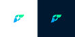 © anello - Elegant Geometric Abstract Letter F Logo Design with Leaf and Star Elements in Gradient Colors