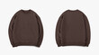 © DekGrafis - brown crewneck from front and back side on white background, regular brown sweatshirt for mockup