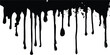 © Design House - Ink streaks fall in sharp, bold lines, cutting straight paths from the top to the bottom of the white surface. Abstract flowing black paint drips against clean white background.