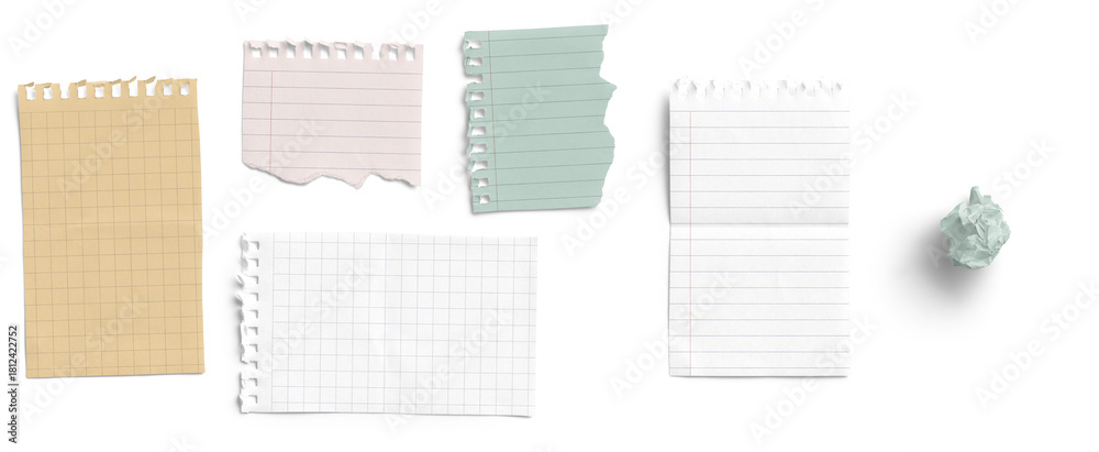 Torn Notepad Pages and Crumpled Paper Stock Photo | Adobe Stock