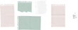 © Custom Scene - Torn Pastel Note Papers and Crumpled Scrap on White isolated on transparent background